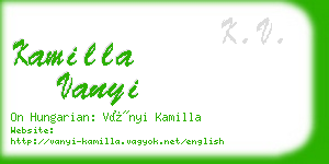 kamilla vanyi business card